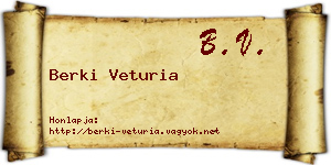 Berki Veturia névjegykártya